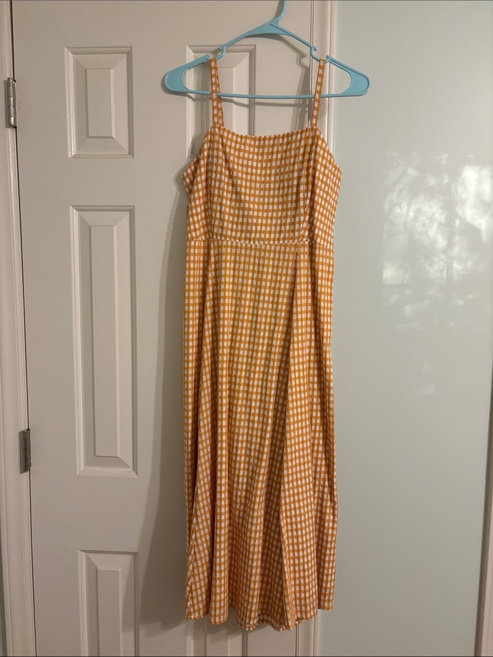 GAP Yellow and White Gingham Maxi Dress